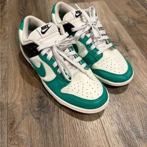 Nike Teal and White Low-Top Sneakers